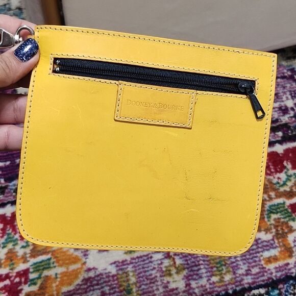 Doonet & Bourke Yellow Leather Coin Bag - Picture 1 of 3